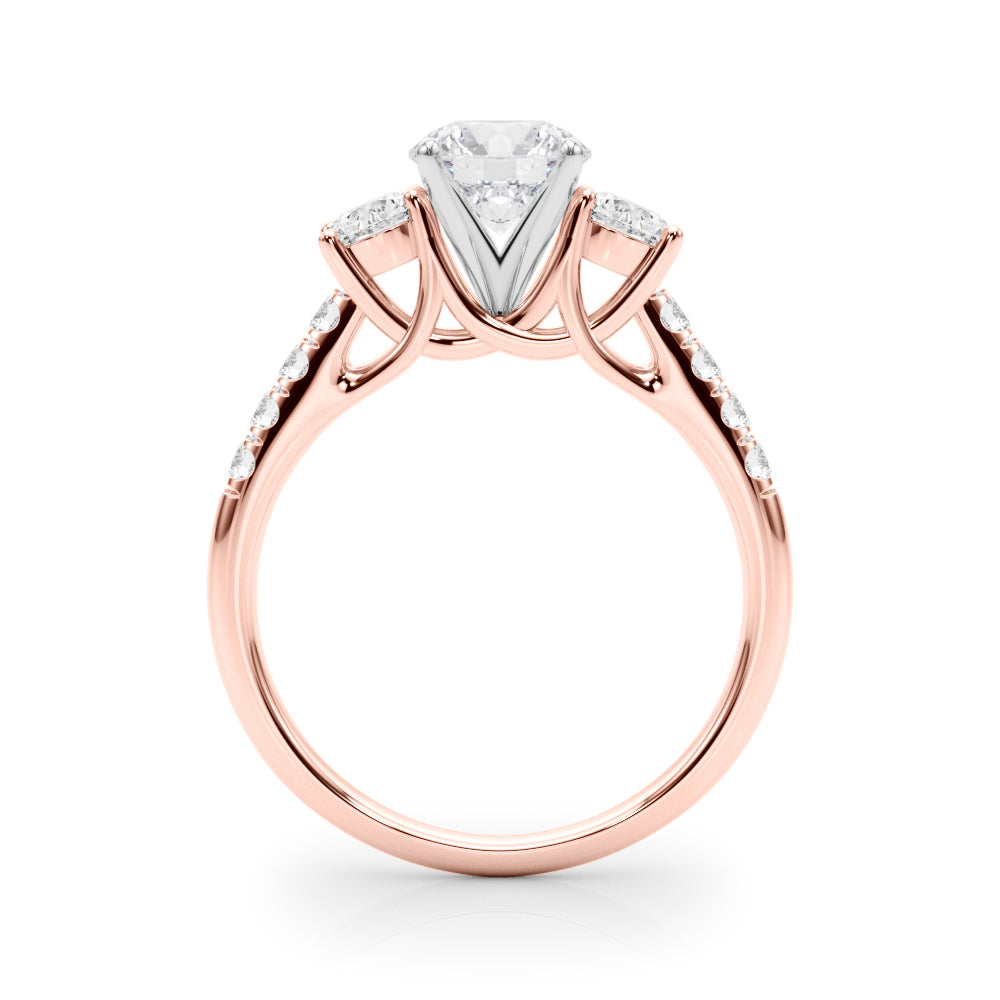 3-Stone Single Row Engagement Ring