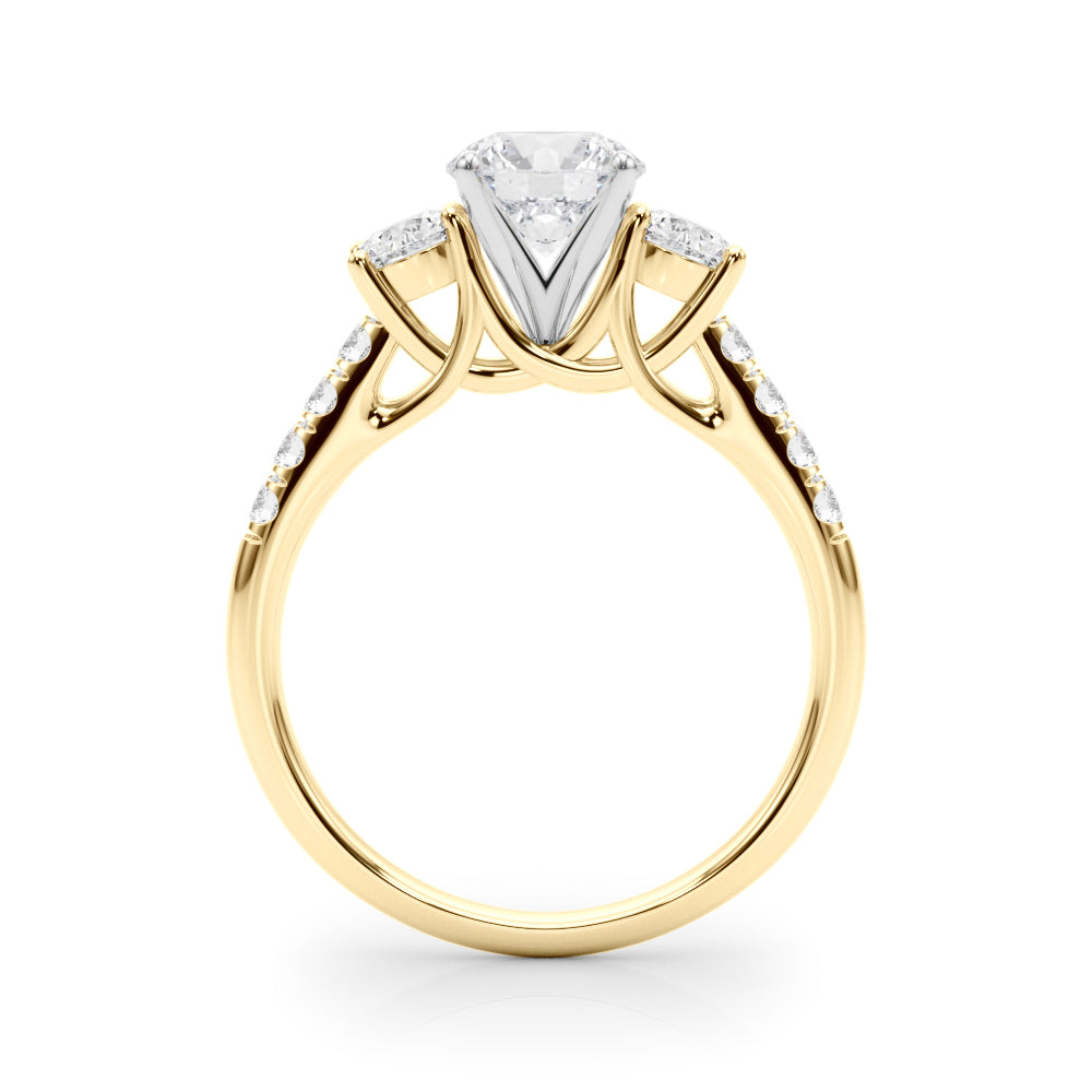 3-Stone Single Row Engagement Ring