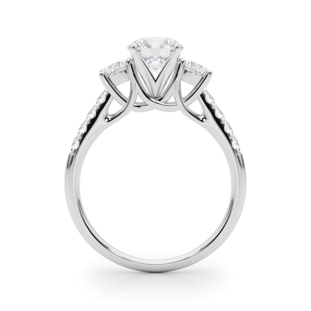 3-Stone Single Row Engagement Ring