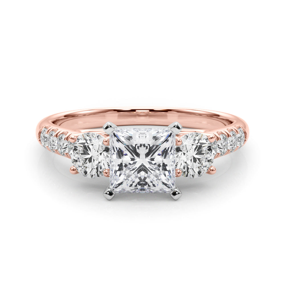3-Stone Single Row Engagement Ring