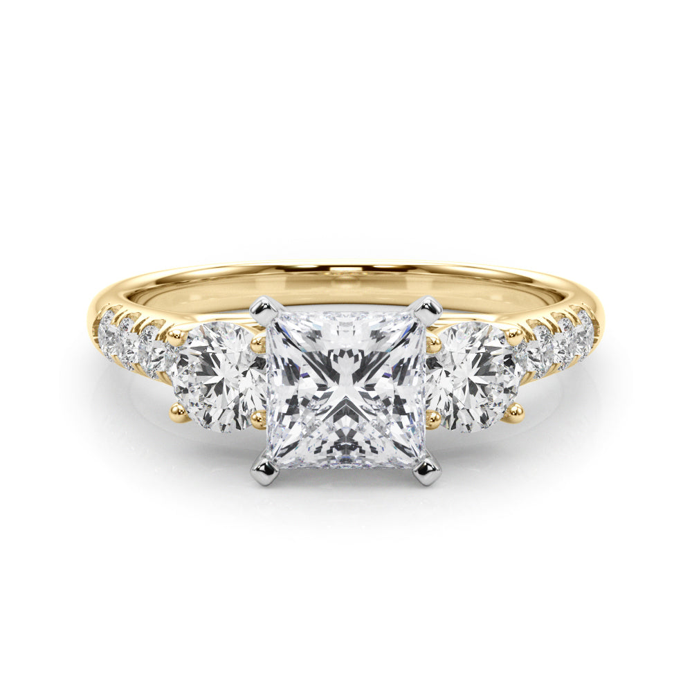 3-Stone Single Row Engagement Ring