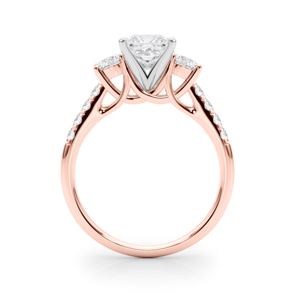 3-Stone Single Row Engagement Ring