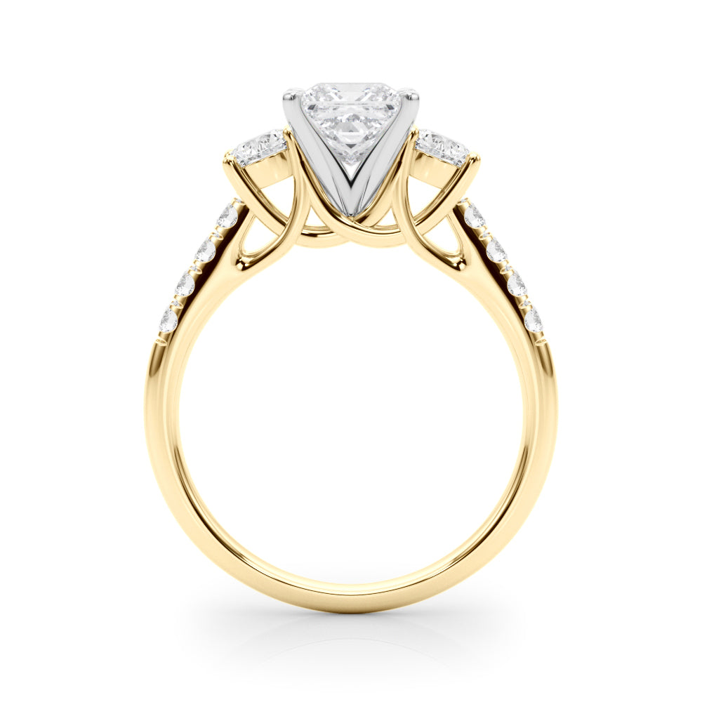 3-Stone Single Row Engagement Ring
