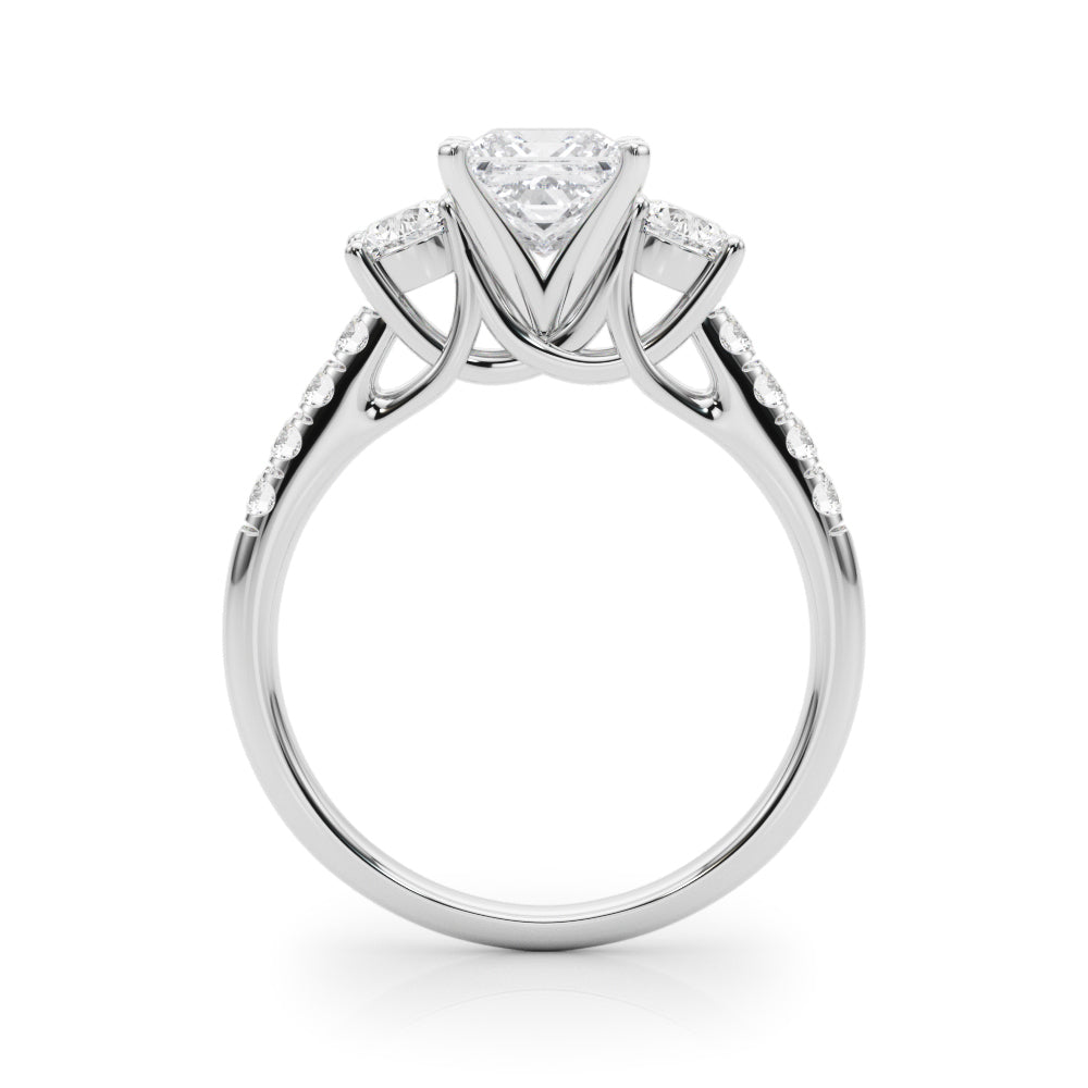 3-Stone Single Row Engagement Ring