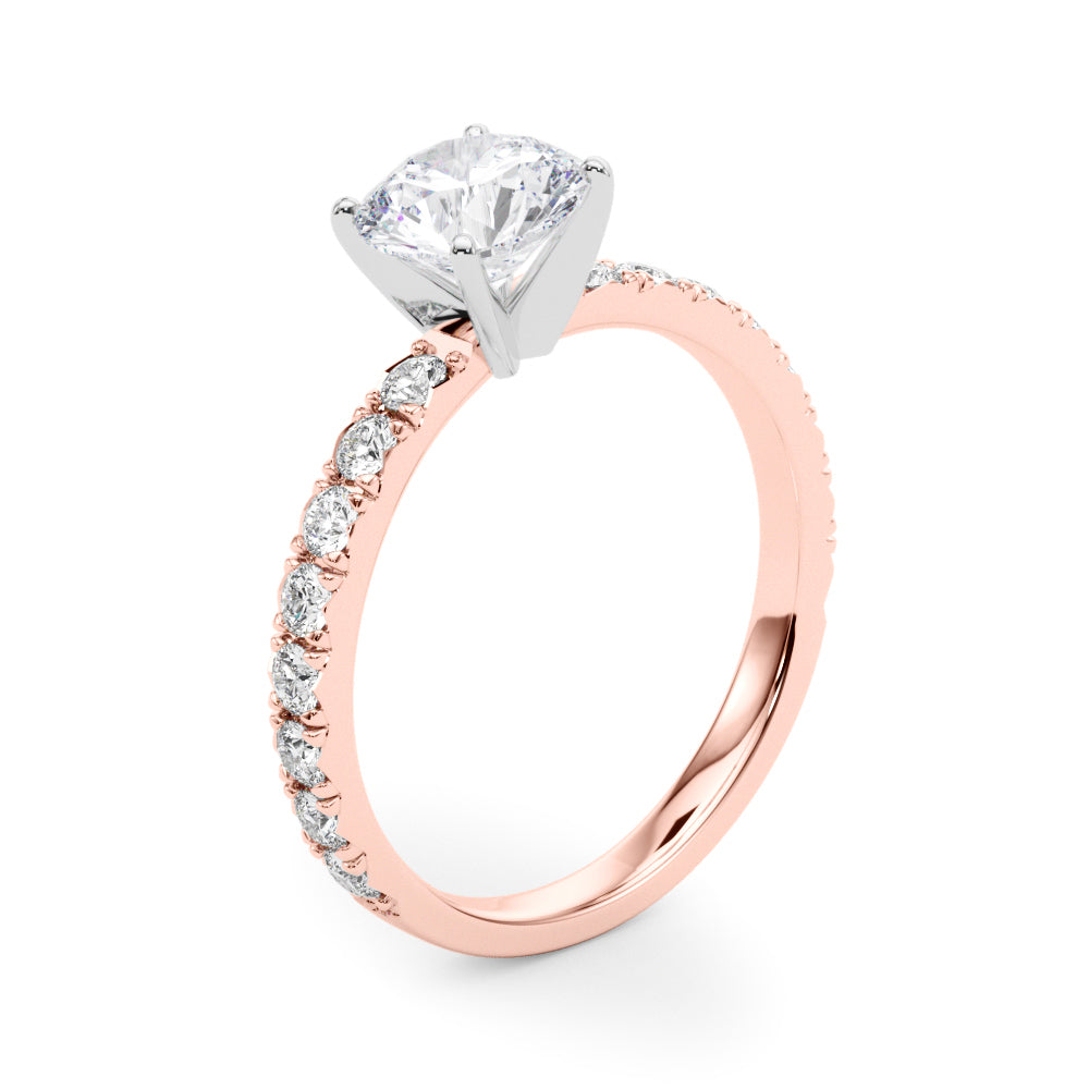 Single Row Diamond Engagement Ring