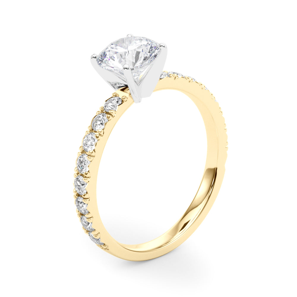Single Row Diamond Engagement Ring