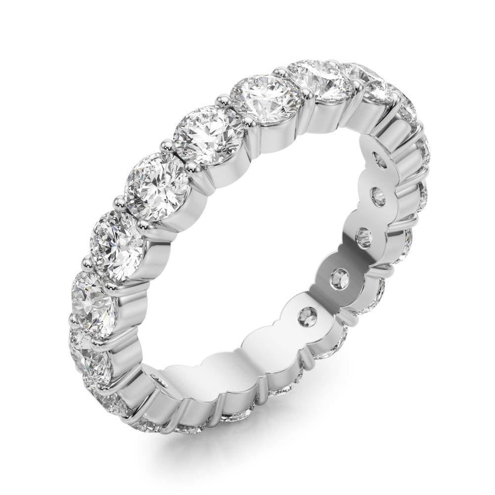 Shared Prong Eternity Wedding Bands