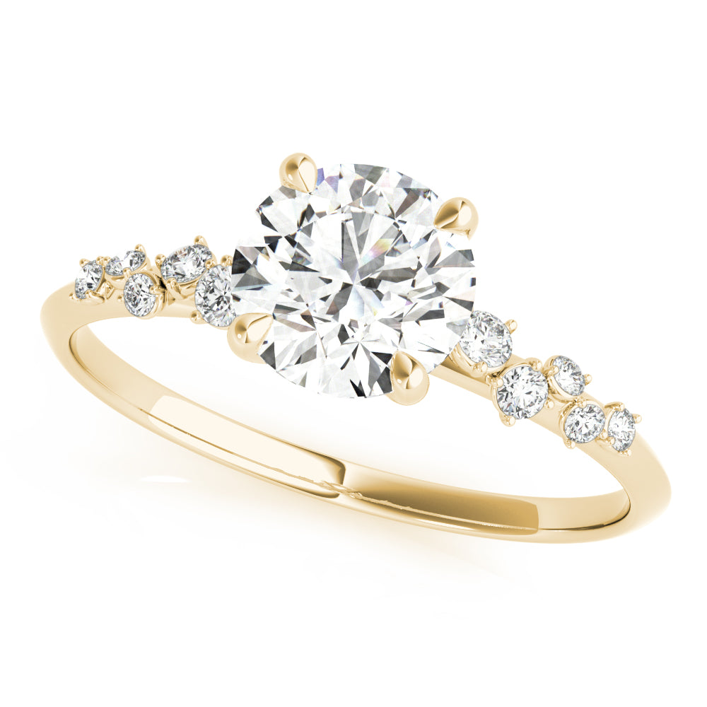 Scattered Diamond Engagement Ring