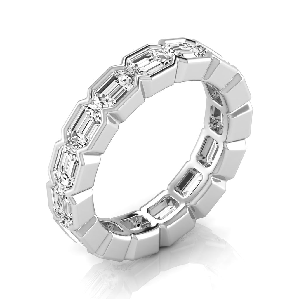 Diamond Emerald Cut Eternity Band