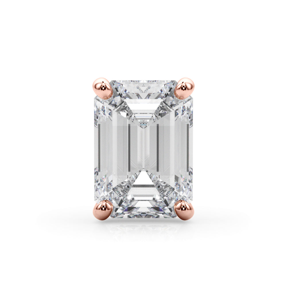 Emerald Cut Hidden Halo Peg Head