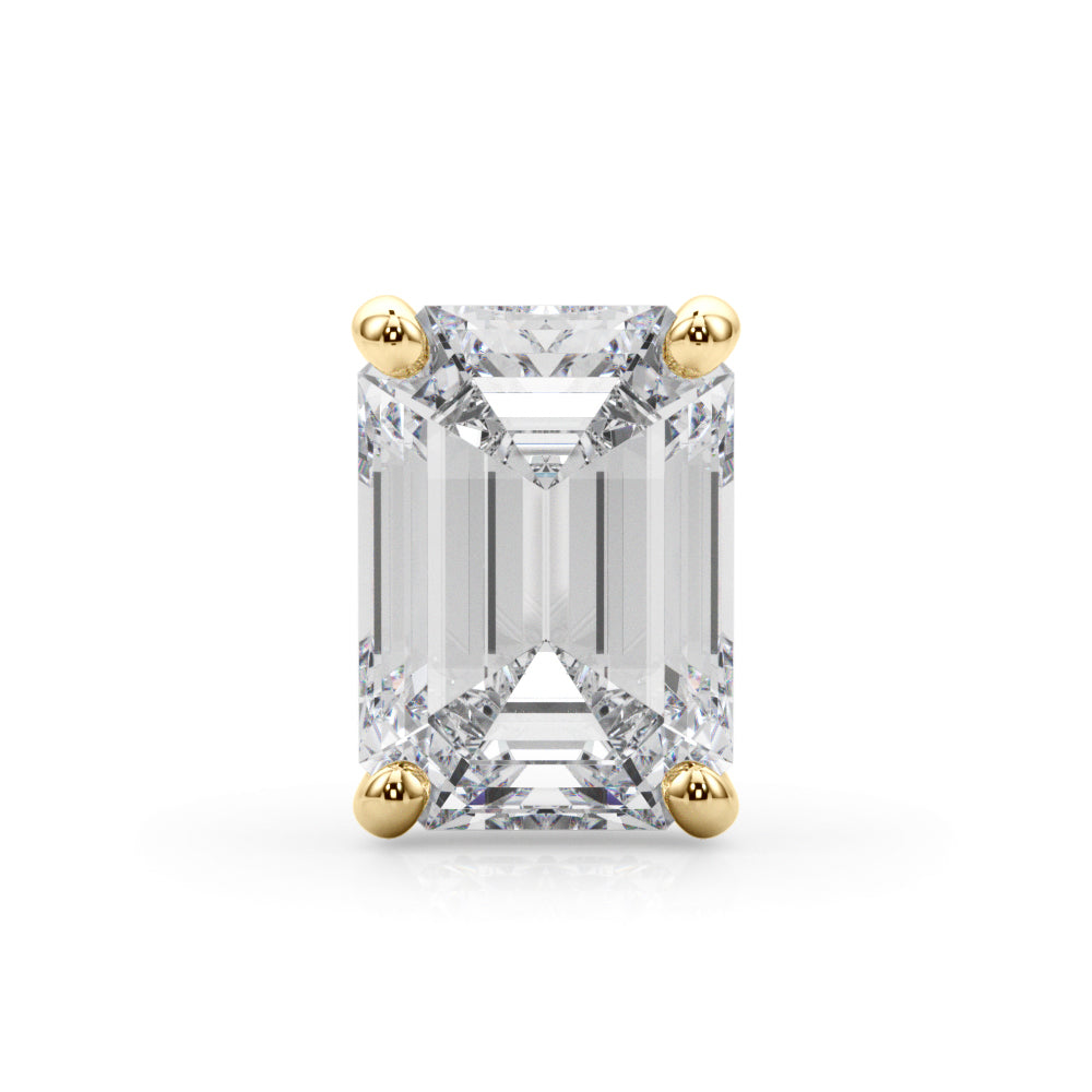 Emerald Cut Hidden Halo Peg Head