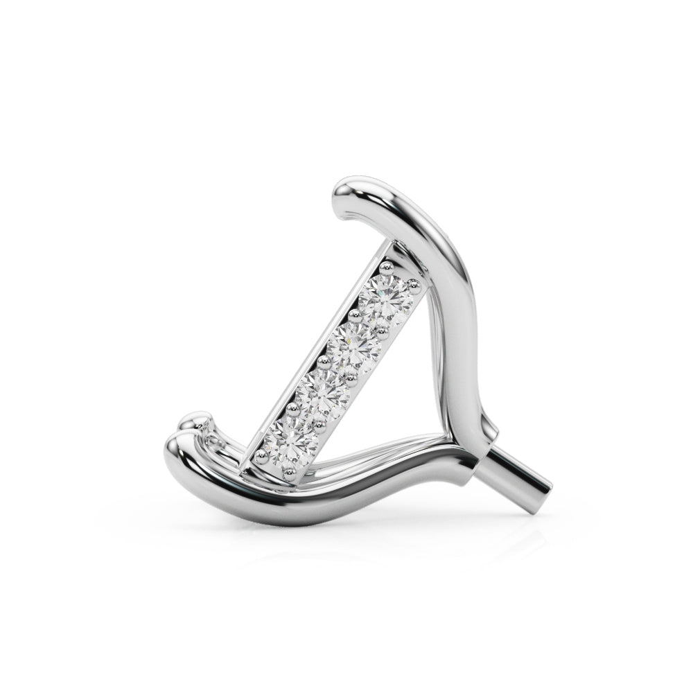 Emerald Cut Hidden Halo Peg Head
