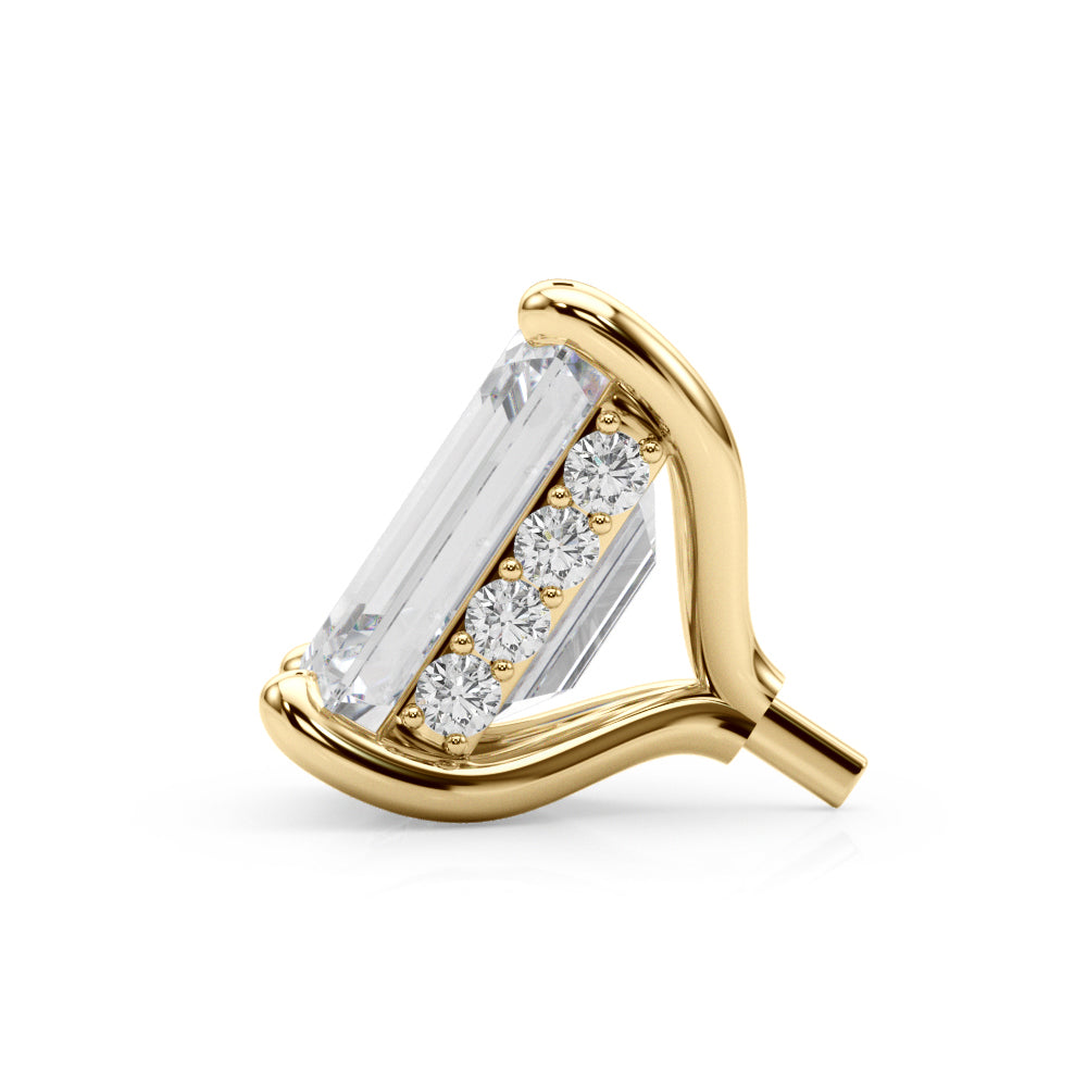 Emerald Cut Hidden Halo Peg Head
