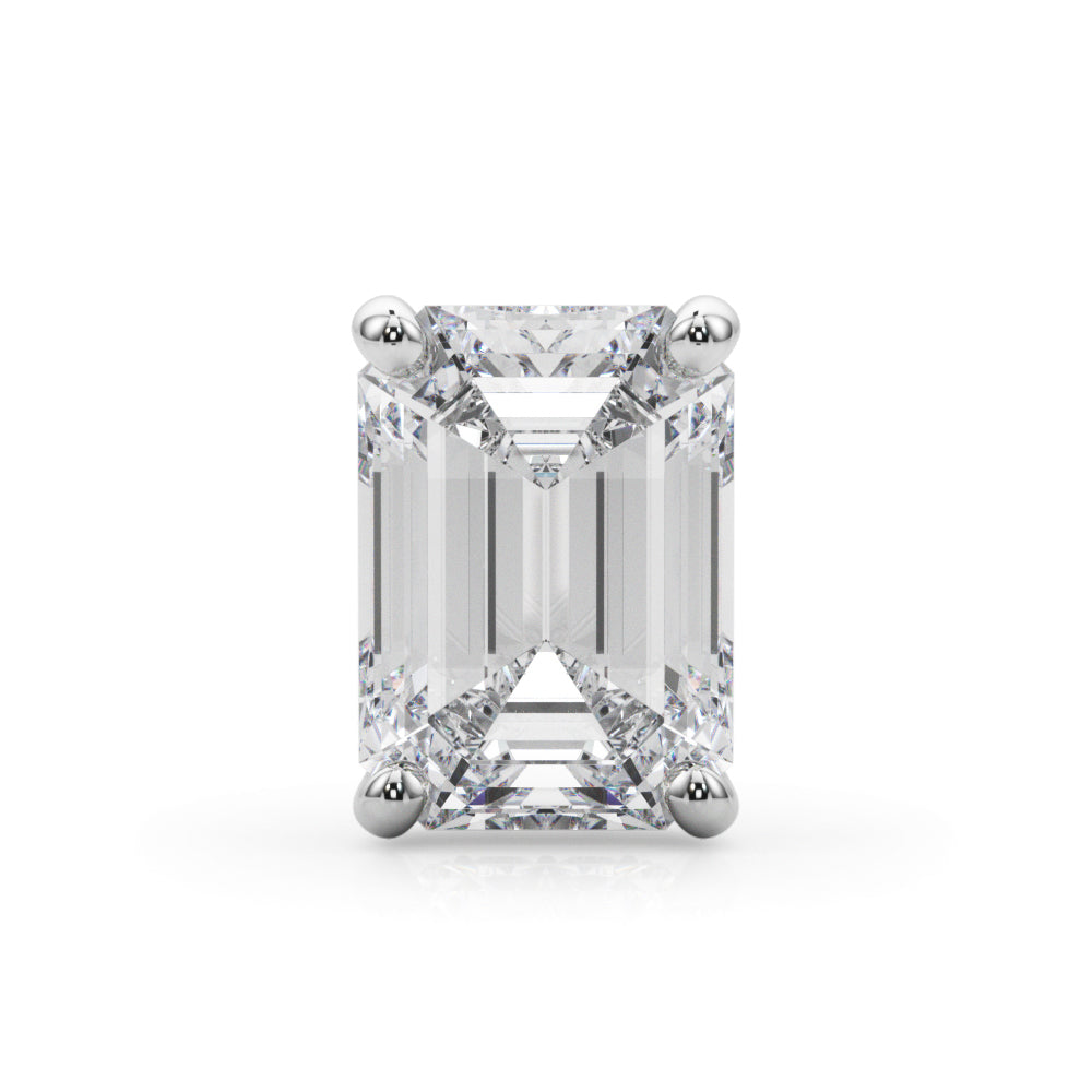 Emerald Cut Hidden Halo Peg Head