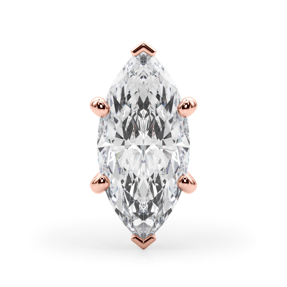 Marquise Shape Hidden Halo Peg Head