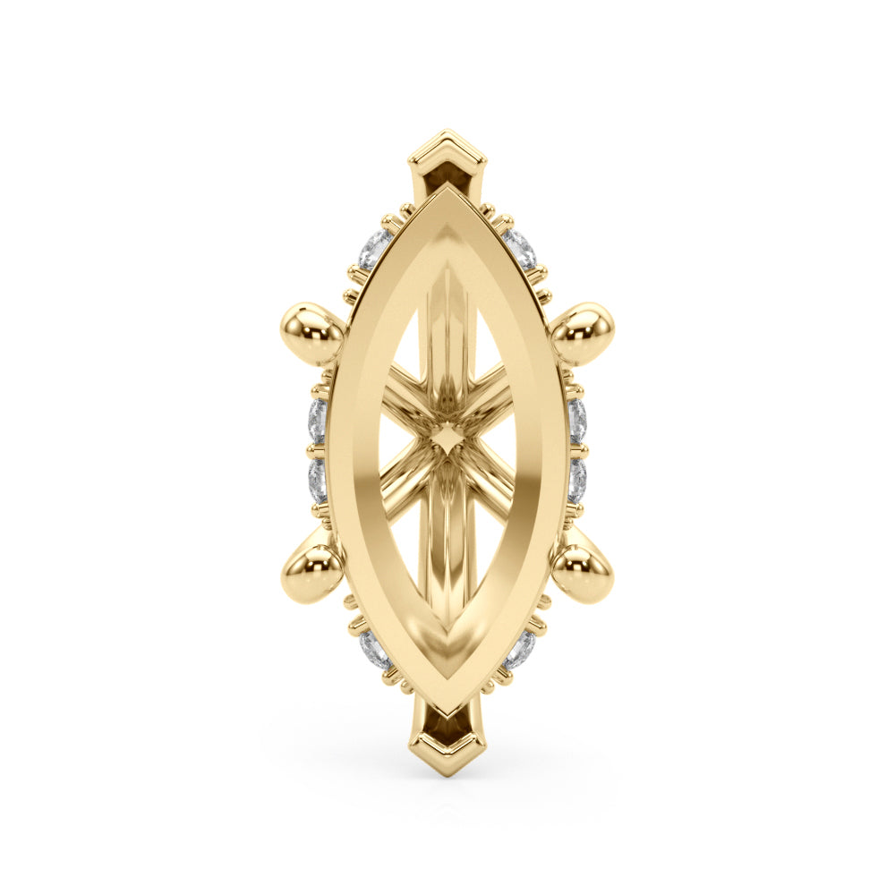 Marquise Shape Hidden Halo Peg Head