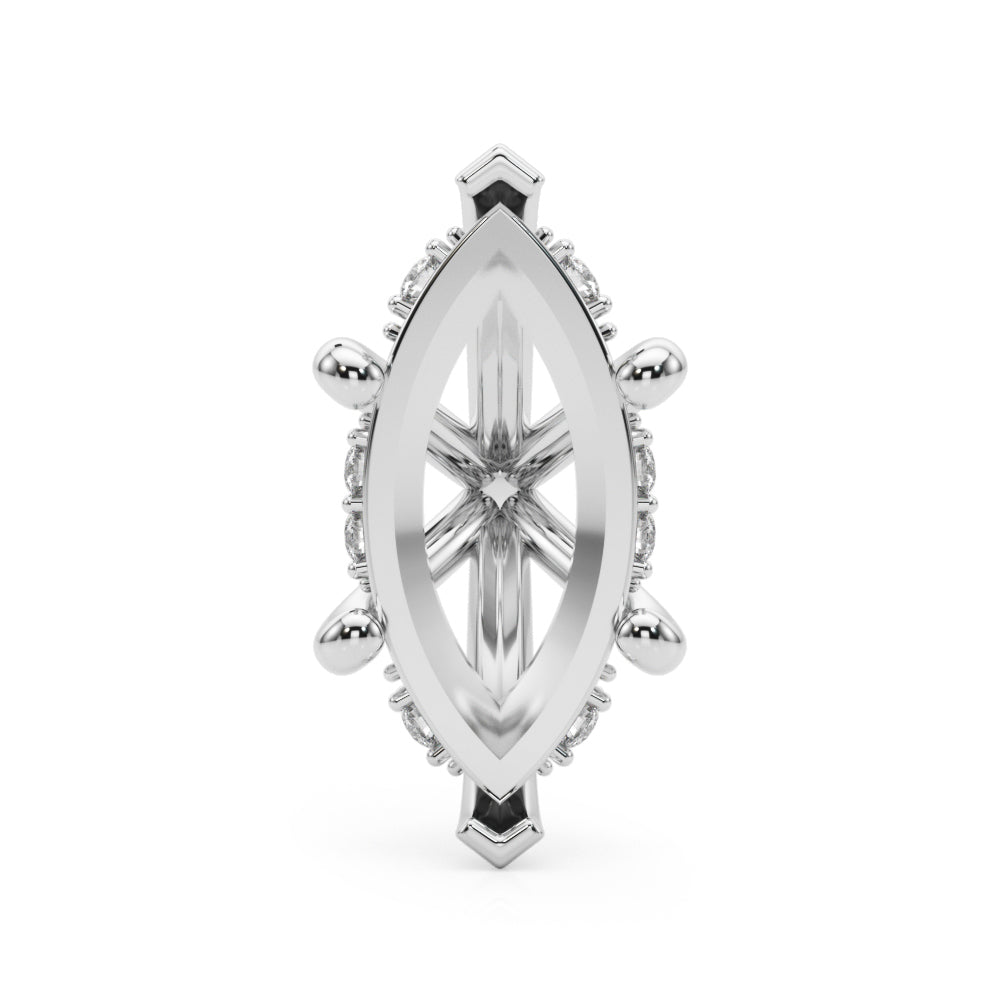 Marquise Shape Hidden Halo Peg Head