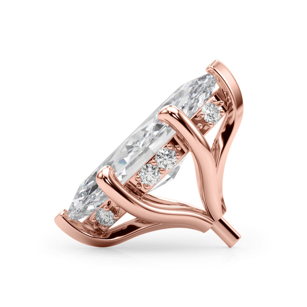Marquise Shape Hidden Halo Peg Head
