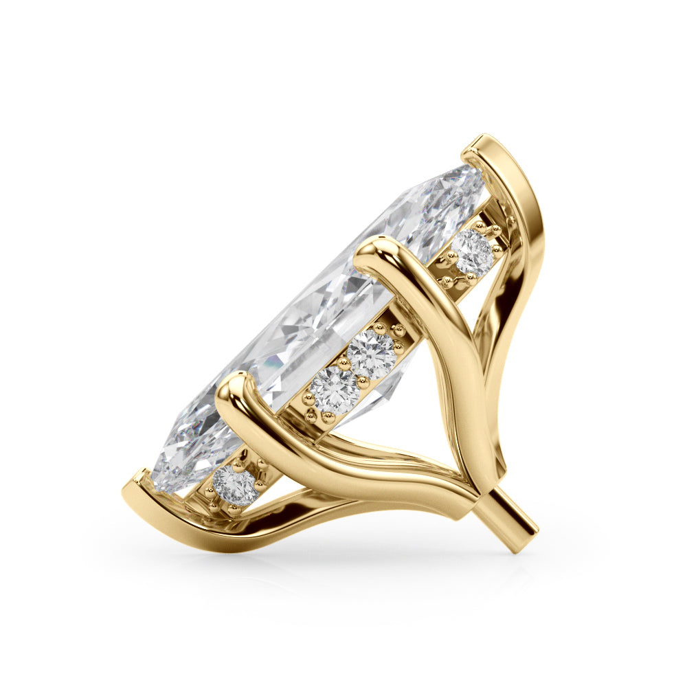 Marquise Shape Hidden Halo Peg Head