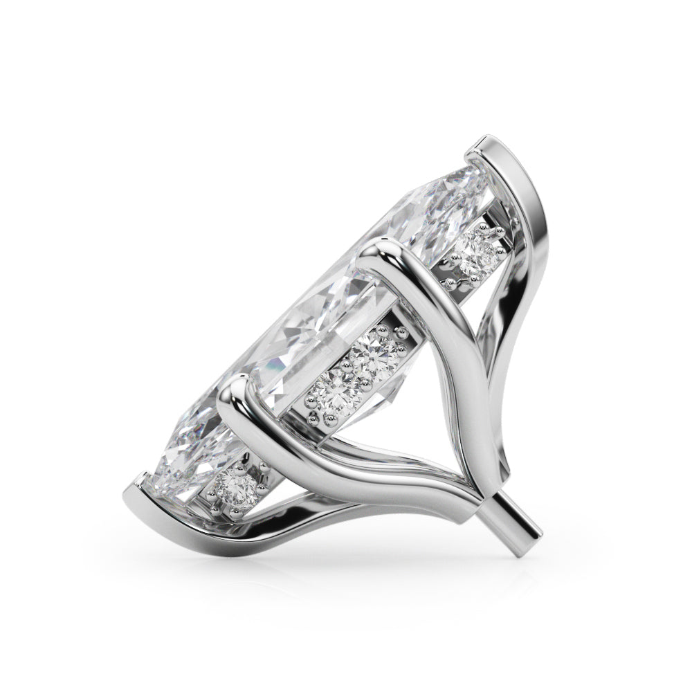 Marquise Shape Hidden Halo Peg Head