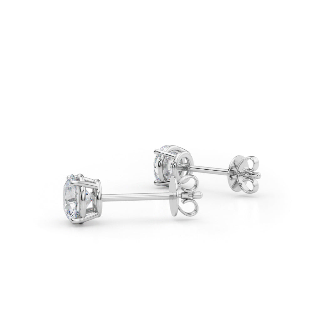 Certified 1 ctw. Round Lab Grown Diamond Solitaire Studs