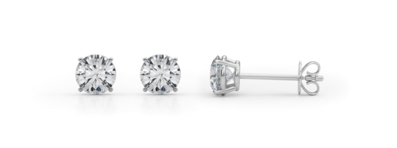 Certified 1 ctw. Round Lab Grown Diamond Solitaire Studs