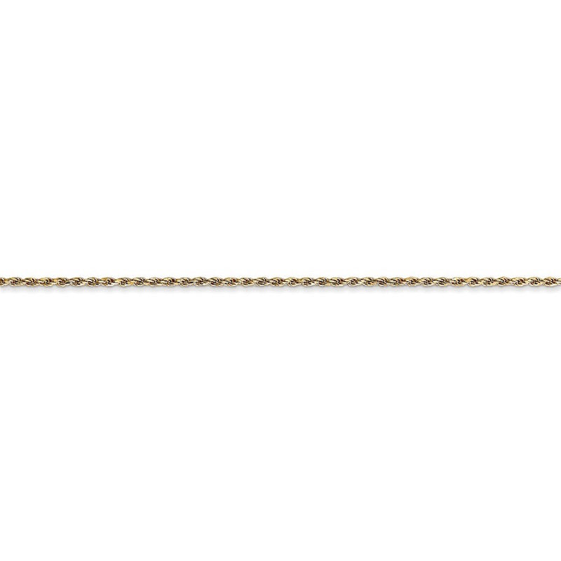 Quality Gold 14k 1.15mm Machine-made Rope Chain Anklet