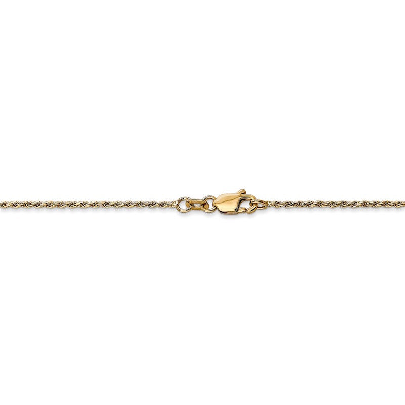 Quality Gold 14k 1.15mm Machine-made Rope Chain Anklet
