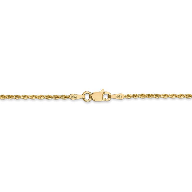 Quality Gold 14k 1.50mm Diamond Cut Rope Anklet