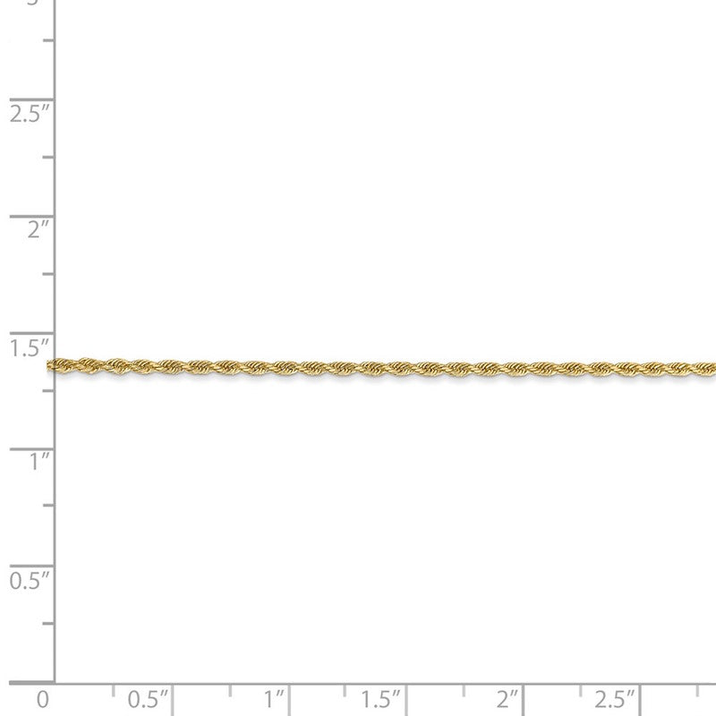 Quality Gold 14k 1.50mm Diamond Cut Rope Anklet