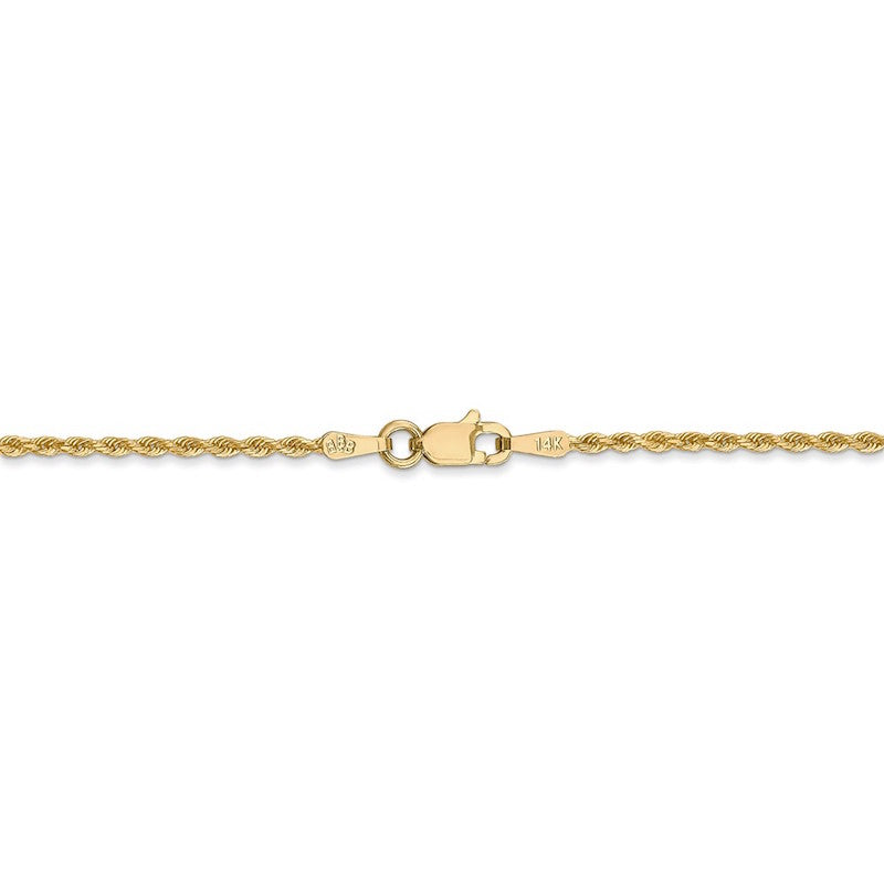 Quality Gold 14k 1.50mm Rope Chain Anklet