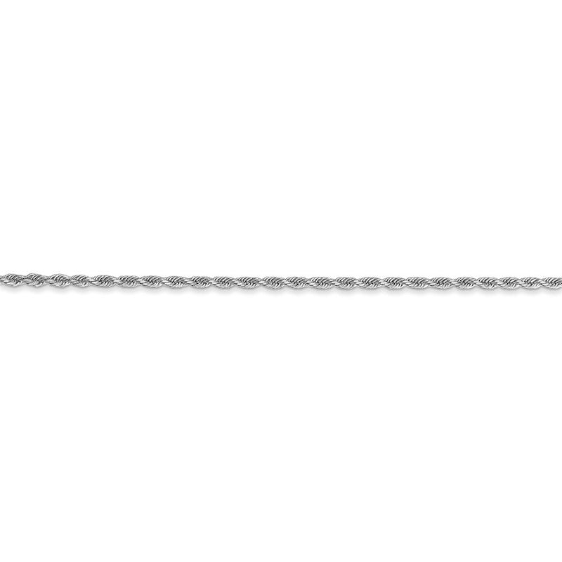 Quality Gold 14k White Gold 1.5mm Diamond Cut Rope Anklet