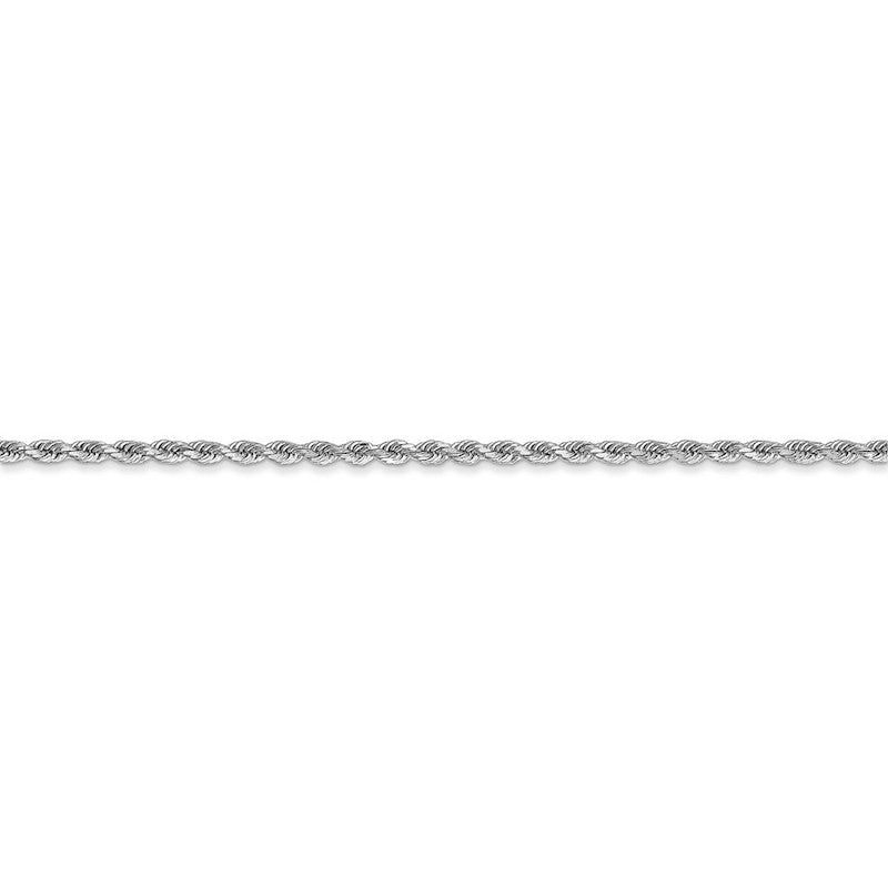 Quality Gold 14k White Gold 1.75mm Diamond Cut Rope Anklet