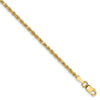 Quality Gold 14k 2mm Diamond-cut Rope Chain Anklet