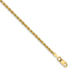 Quality Gold 14k 2mm Diamond -Cut Rope Chain Anklet