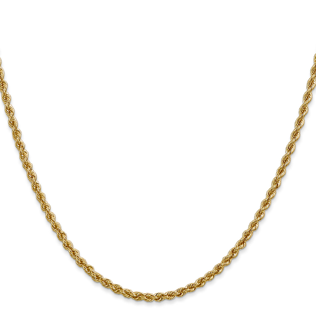 Quality Gold 14K 20 inch 2.5mm Regular Rope with Lobster Clasp Chain