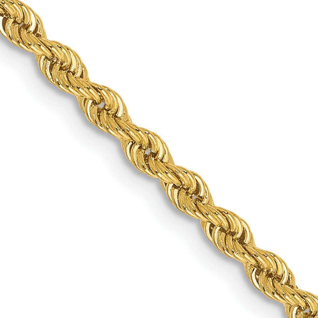 Quality Gold 14K 20 inch 2.5mm Regular Rope with Lobster Clasp Chain