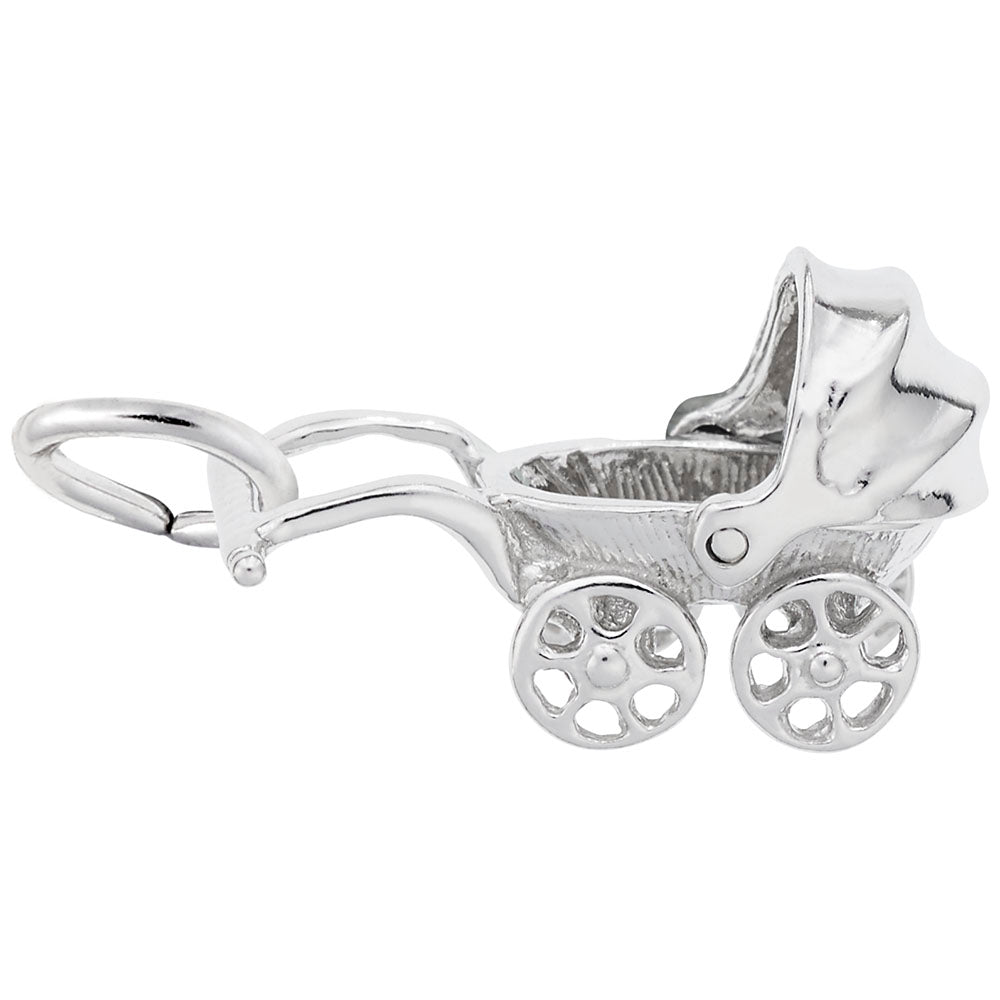 Rembrandt Charms Canopy Baby Carriage Charm Sterling Silver