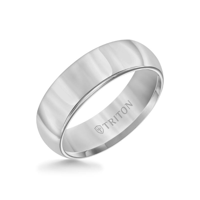 Triton 7MM Tungsten Carbide Ring - Bright Finish Domed Center and Round Edge