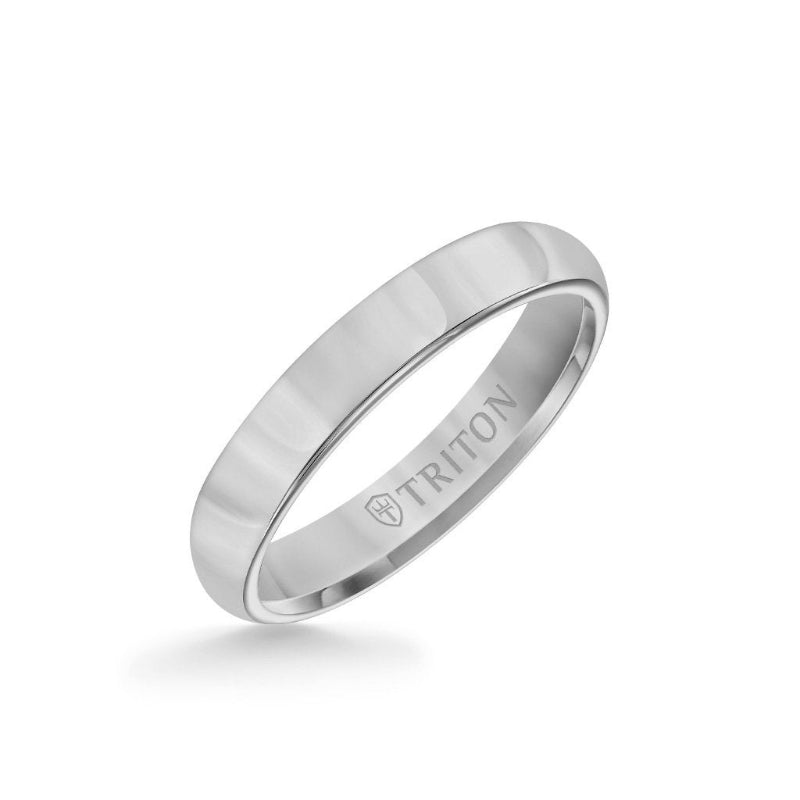 Triton 4MM Tungsten Carbide Ring - Bright Finish and Flat Edge