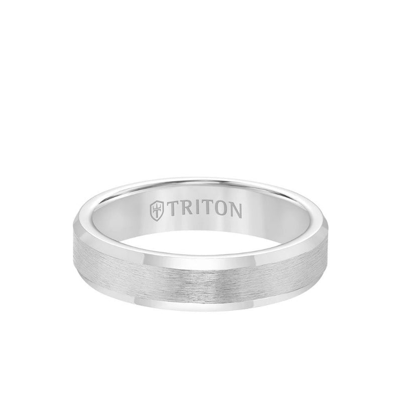 Triton 5MM Tungsten Carbide Ring - Brush Finish and Bevel Edge