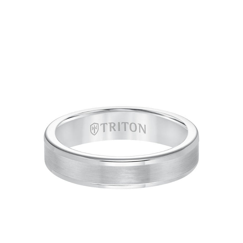 Triton 5MM Tungsten Carbide Ring - Satin Center and Round Edge