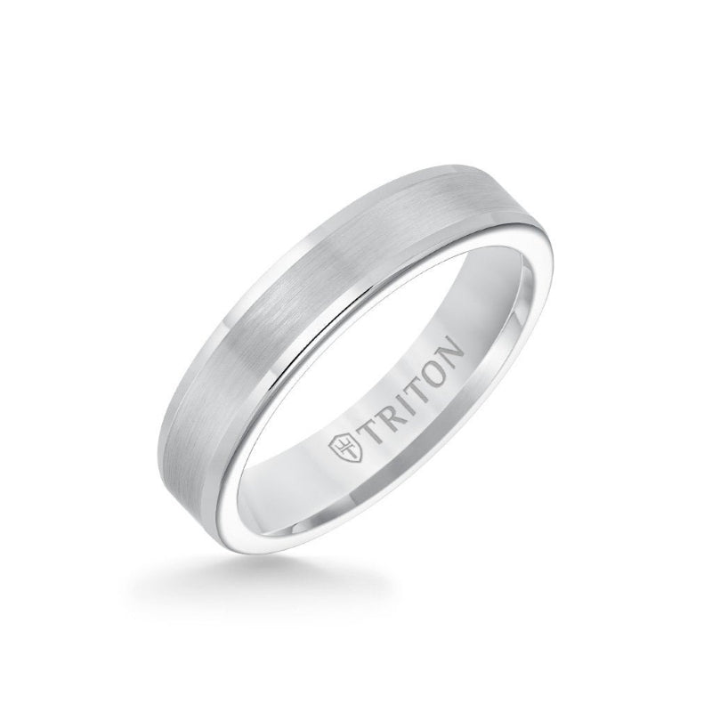 Triton 5MM Tungsten Carbide Ring - Satin Center and Round Edge