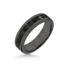 Triton 6MM Black Tungsten Carbide Ring - Tire Tread Black Titanium Insert with Round Edge