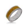 Triton 8MM Grey Tungsten Carbide Ring - Wood Insert with Round Edge