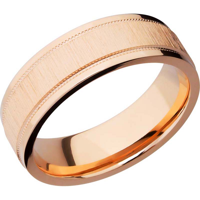 Lashbrook 14k Rose Gold 7mm Men's Wedding Band