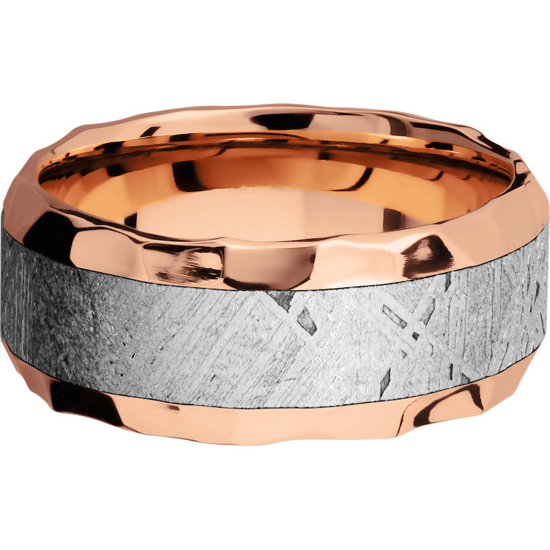 Lashbrook 14k Rose Gold Meteorite 9mm Men's Wedding Band