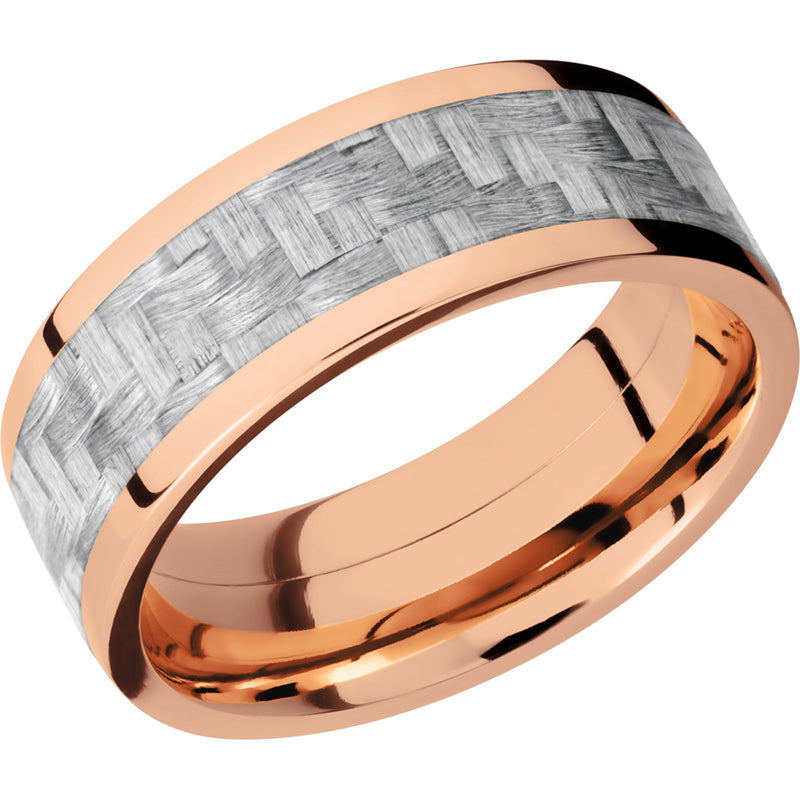 Lashbrook 14k Rose Gold 8mm Men's Wedding Band