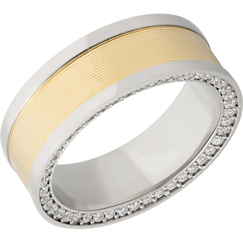 Lashbrook White & Yellow 14k Gold 8mm Men's Wedding Band