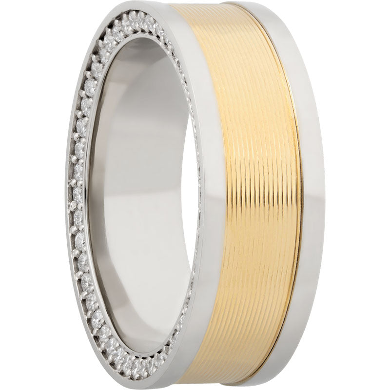 Lashbrook White & Yellow 14k Gold 8mm Men's Wedding Band